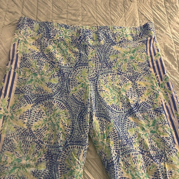 Lilly Pulitzer Bal Harbour Palazzo Pants Bennet Blue Wide Leg Tropic Size Large - Picture 4 of 8